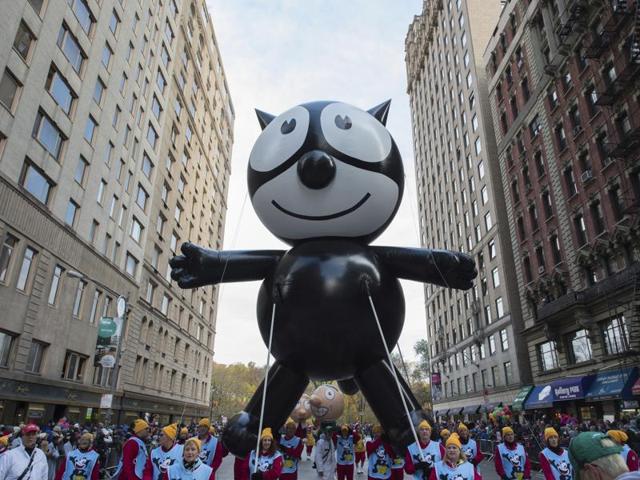 The Felix the Cat balloon moves down Sixth Avenue. (AP) The Felix the Cat balloon moves down Sixth Avenue. (AP)