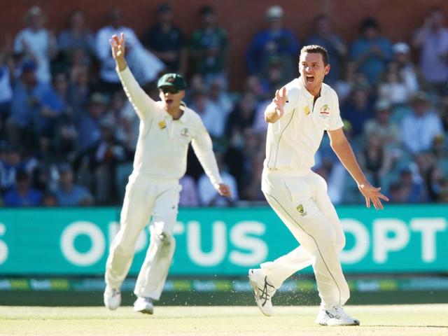 Josh Hazlewood removed Hashim Amla for the fifth time in five innings. (Getty Images) Josh Hazlewood removed Hashim Amla for the fifth time in five innings. (Getty Images)
