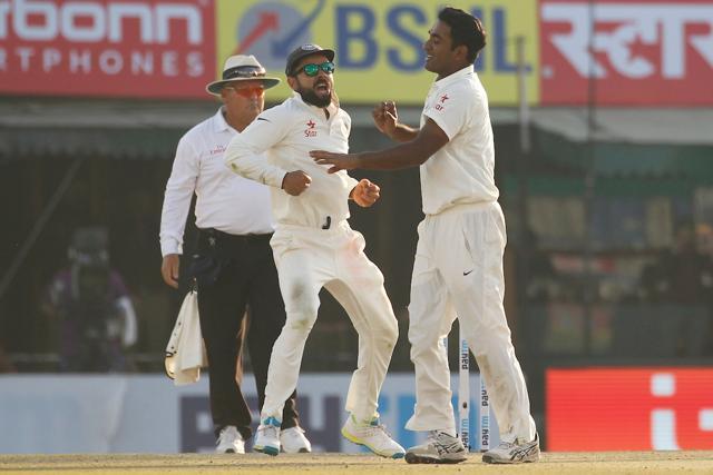Jayant Yadav picked up his second wicket as he removed Jonny Bairstow for 89. (Photo by: Deepak Malik/ BCCI/ SPORTZPICS)