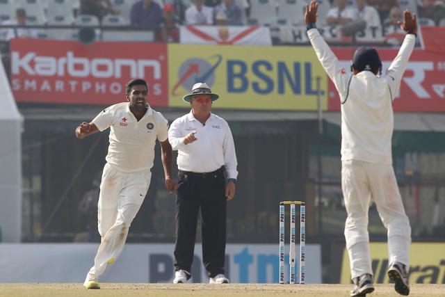 Ravichandran Ashwin had earlier dropped Alastair Cook at mid wicket off Mohammed Shami. Follow live (Photo by: Deepak Malik/ BCCI/ SPORTZPICS)