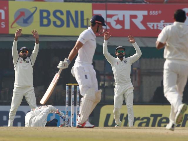 India did not help themselves in the field as they dropped Cook twice. Once by Ravindra Jadeja and once by Ravichandran Ashwin. (BCCI)