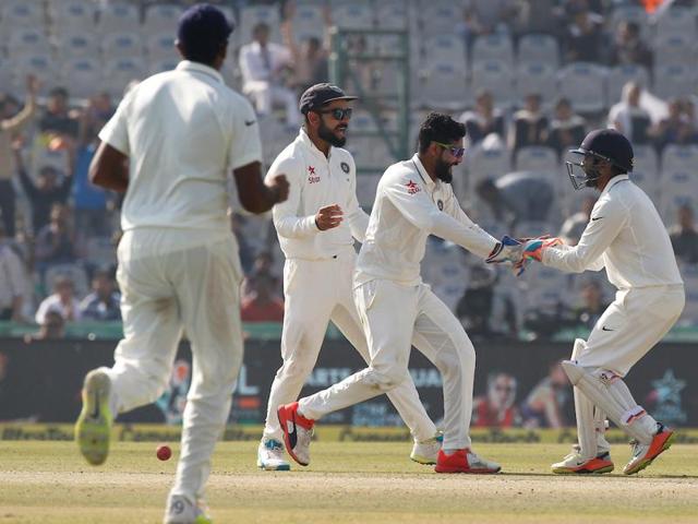 Ravindra Jadeja broke the dangerous partnership as he removed Ben Stokes for 29. (BCCI)