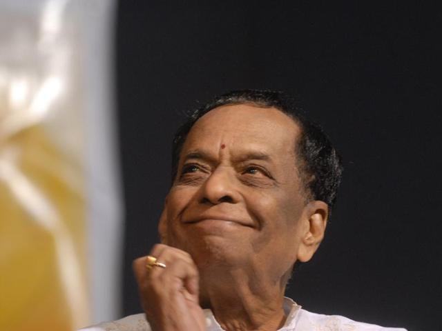 Musician Dr Balamuralikrishna launches the 9th album of 14-years-old K Sathyanarayanan 'Bhajans on Keyboard' in Chennai. A Carnatic vocalist, multi-instrument player, playback singer, composer and actor, Balamuralikrishna passed away aged 86 on November 22, 2016. He was conferred with Padma Vibhushan in 1991. (H.K. Rajashekar/Getty Images) Musician Dr Balamuralikrishna launches the 9th album of 14-years-old K Sathyanarayanan 'Bhajans on Keyboard' in Chennai. A Carnatic vocalist, multi-instrument player, playback singer, composer and actor, Balamuralikrishna passed away aged 86 on November 22, 2016. He was conferred with Padma Vibhushan in 1991. (H.K. Rajashekar/Getty Images)