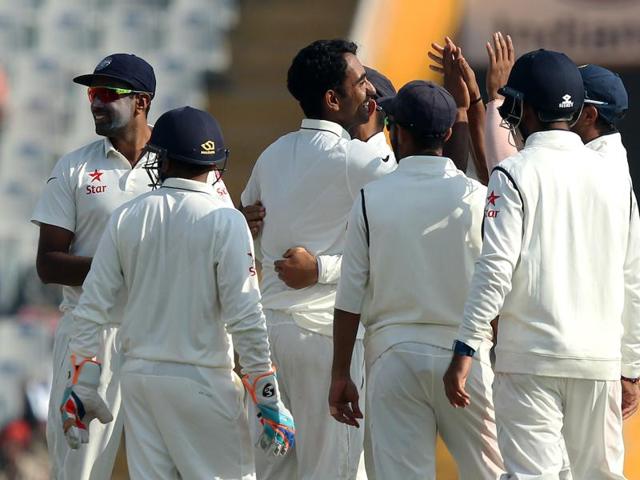 Jayant Yadav struck immediately as he removed Joe Root for 15. (BCCI)
