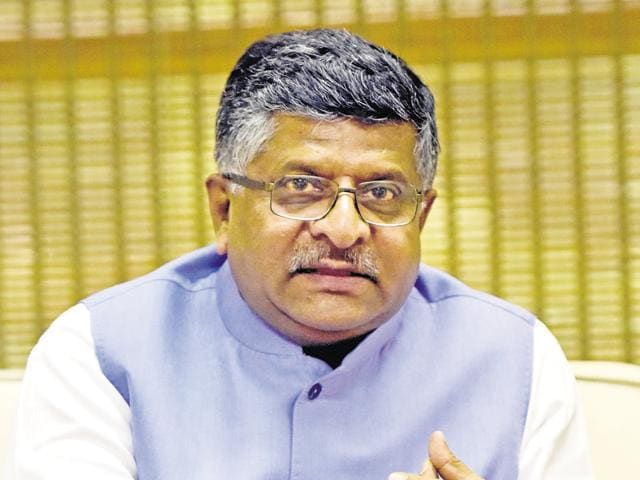 File photo of Union law minister Ravi Shankar Prasad. The minister said on Nov 26, 2016, that the Centre decided to scrap Rs 500 and Rs 1000 notes on the recommendation of the RBI.(Sonu Mehta/HT PHOTO) File photo of Union law minister Ravi Shankar Prasad. The minister said on Nov 26, 2016, that the Centre decided to scrap Rs 500 and Rs 1000 notes on the recommendation of the RBI.(Sonu Mehta/HT PHOTO)