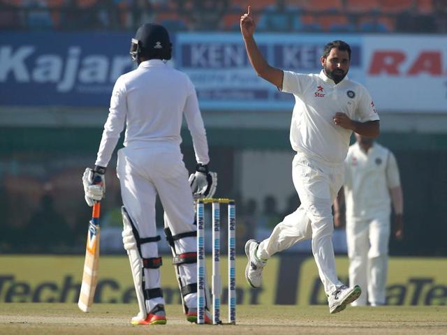 India started the day brightly with Mohammed Shami picking up the remaining two wickets as England were bowled out for 283 (BCCI) 