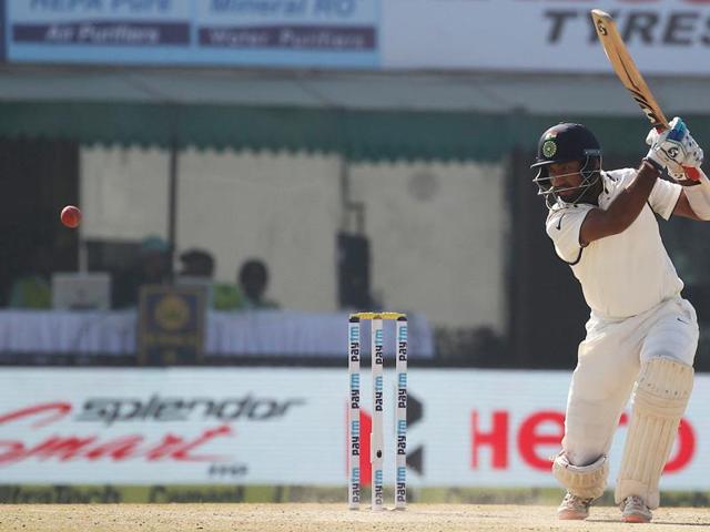 Cheteshwar Pujara held firm after the departure of Parthiv Patel for 42. (BCCI) 