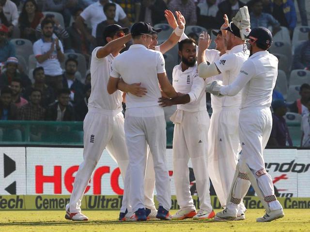 England came out fighting in the final session as Adil Rashid dismissed Pujara for 51 and trapped Ajinkya Rahane for 0. (BCCI) 