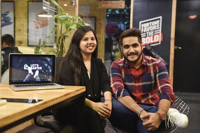 Sahil Dhingra and Pooja Bhayana, partners in Let's Barter India in New Delhi. (Sushil Kumar/HT Photo)