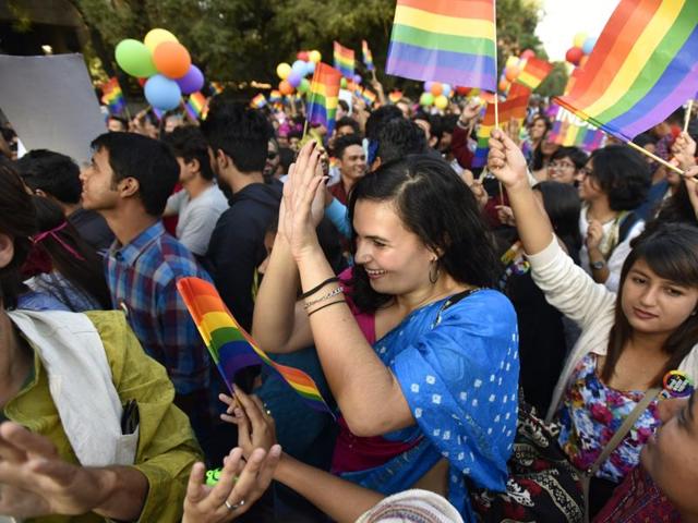The march was aimed at highlighting the continuing discrimination India’s LGBT community faces and demanding the repeal of a law criminalizing homosexual acts. (Virendra Singh Gosain/HT PHOTO) The march was aimed at highlighting the continuing discrimination India’s LGBT community faces and demanding the repeal of a law criminalizing homosexual acts. (Virendra Singh Gosain/HT PHOTO)