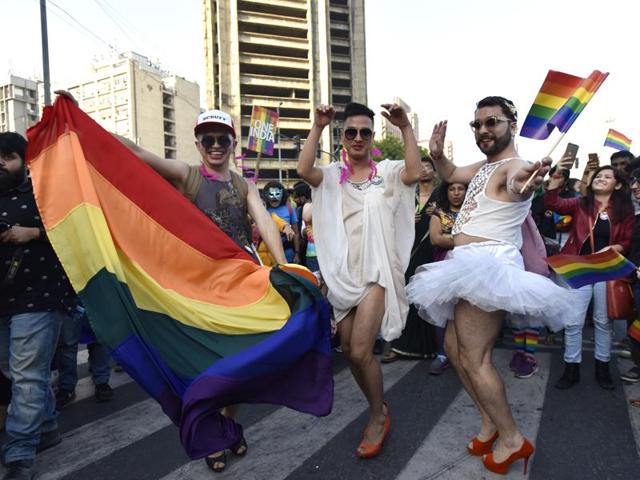 Some participants in the annual gay pride parade said much has changed in recent years, with people starting to accept them. (Virendra Singh Gosain/HT PHOTO) Some participants in the annual gay pride parade said much has changed in recent years, with people starting to accept them. (Virendra Singh Gosain/HT PHOTO)