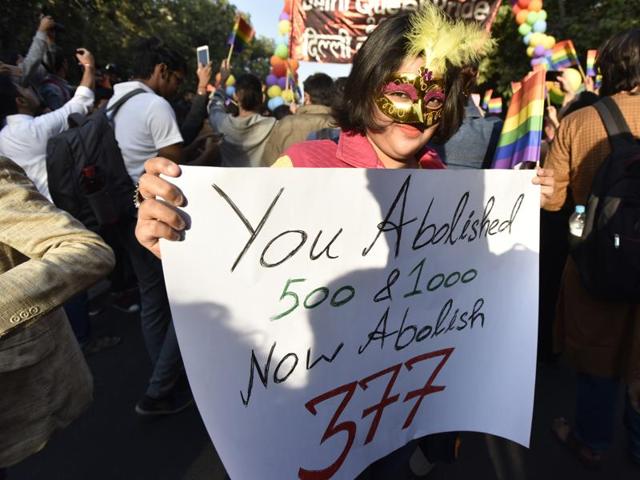 But others said India’s right-wing government is against the rights of the lesbian, gay, bisexual and transgender community. (Virendra Singh Gosain/HT PHOTO) But others said India’s right-wing government is against the rights of the lesbian, gay, bisexual and transgender community. (Virendra Singh Gosain/HT PHOTO)