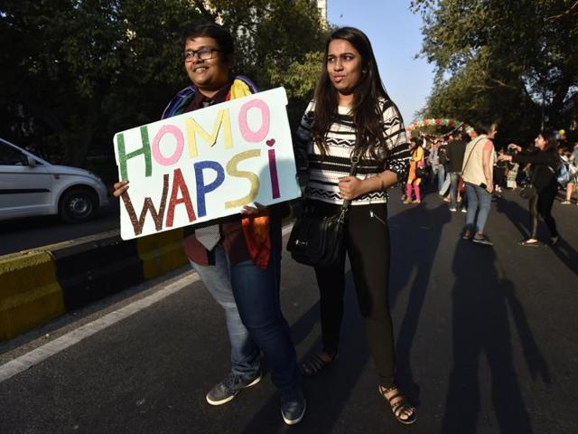 But the judgment was overturned four years later when India’s Supreme Court decided that amending or repealing Section 377 should be left to Parliament, not the judiciary. (Virendra Singh Gosain/HT PHOTO) But the judgment was overturned four years later when India’s Supreme Court decided that amending or repealing Section 377 should be left to Parliament, not the judiciary. (Virendra Singh Gosain/HT PHOTO)
