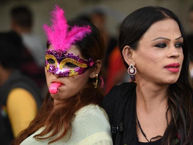 The activists made a united call for equality of gender and sexuality and seeking “a life without fear”. (Virendra Singh Gosain/HT PHOTO) The activists made a united call for equality of gender and sexuality and seeking “a life without fear”. (Virendra Singh Gosain/HT PHOTO)
