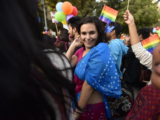 The march was aimed at highlighting the continuing discrimination India’s LGBT community faces and demanding the repeal of a law criminalizing homosexual acts. (Virendra Singh Gosain/HT PHOTO) The march was aimed at highlighting the continuing discrimination India’s LGBT community faces and demanding the repeal of a law criminalizing homosexual acts. (Virendra Singh Gosain/HT PHOTO)