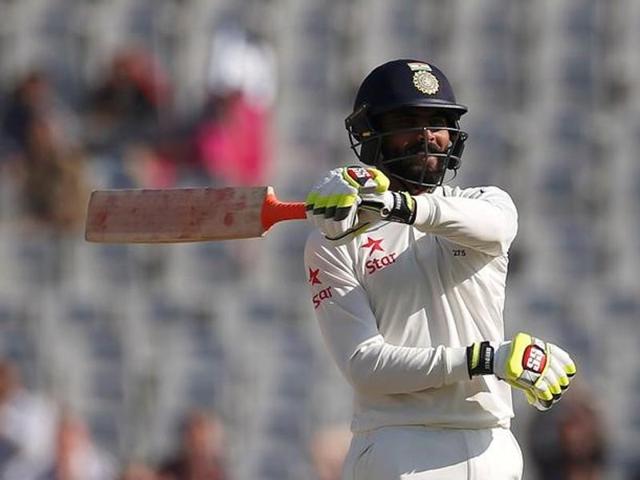 Ravindra Jadeja scored career-best score of 90 against England in Mohali on Monday.(REUTERS) Ravindra Jadeja scored career-best score of 90 against England in Mohali on Monday.(REUTERS)