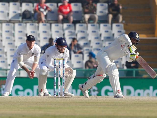 Ravindra Jadeja went past his highest Test score while Jayant Yadav neared his fifty. (Photo by: Deepak Malik/ BCCI/ SPORTZPICS)