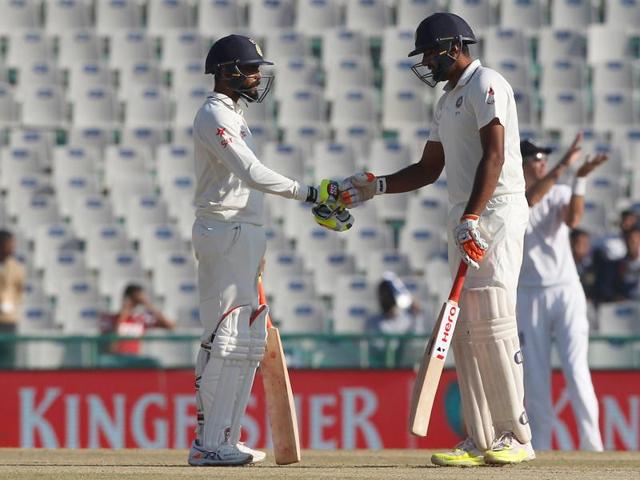 Ravichandran Ashwin and Ravindra Jadeja continued to build a solid partnership as India took the lead on day 3 of the Mohali Test against England. (BCCI)