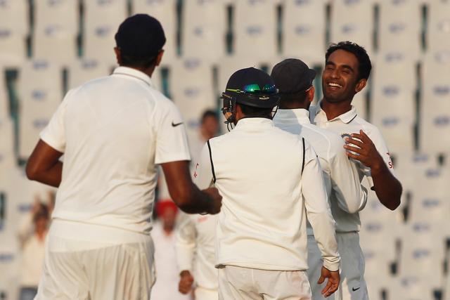 Jayant Yadav got the wicket of Jonny Bairstow as England were reduced to 78/4 at stumps on day three. (Photo by: Deepak Malik/ BCCI/ SPORTZPICS)