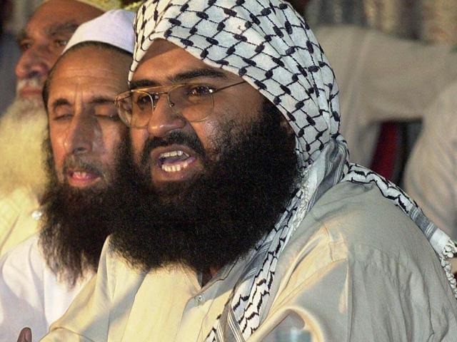 In this file picture taken on August 26, 2001 Maulana Masood Azhar (R) addresses a meeting of Pakistan's religious and political parties in Islamabad against the UN monitors. (AFP) In this file picture taken on August 26, 2001 Maulana Masood Azhar (R) addresses a meeting of Pakistan's religious and political parties in Islamabad against the UN monitors. (AFP)