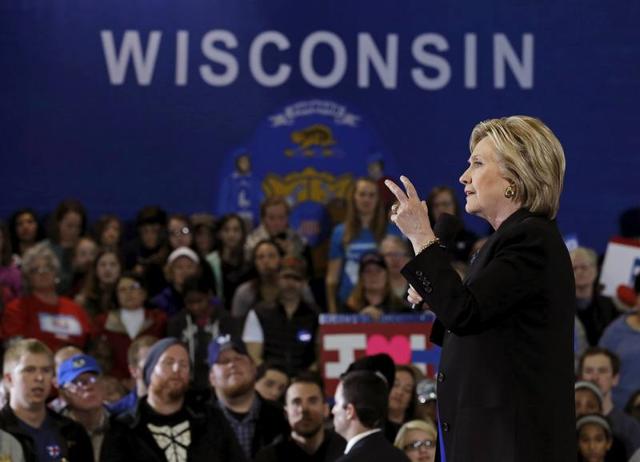 Hillary Clinton speaks at a campaign event in Milwaukee, Wisconsin, during the race to the presidential election. (Reuters file) Hillary Clinton speaks at a campaign event in Milwaukee, Wisconsin, during the race to the presidential election. (Reuters file)
