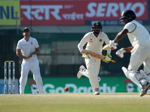 Ravindra Jadeja was joined by Jayant Yadav and the pair consolidated India’s position. (BCCI)