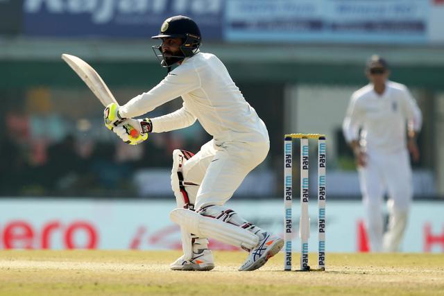 Ravindra Jadeja attacked after the lunch break as India’s lead neared 100. (BCCI) Ravindra Jadeja attacked after the lunch break as India’s lead neared 100. (BCCI)