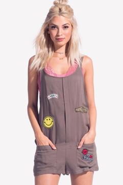 Go for this simple and cool patched up romper. Go for this simple and cool patched up romper.