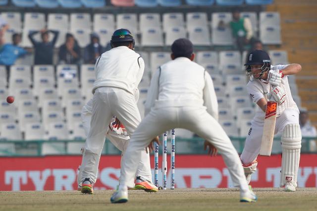 Joe Root scored his 25th Test fifty as England tried to launch a fightback in the Mohali Test. (Photo by: Deepak Malik/ BCCI/ SPORTZPICS)