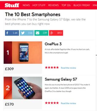 Stuff Magazine ranked the OnePlus 3 as the best smartphone of its time. (OnePlus) Stuff Magazine ranked the OnePlus 3 as the best smartphone of its time. (OnePlus)
