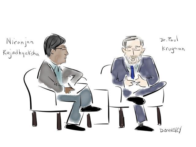 Dr Paul Krugman in conversation with Niranjan Rajadhyaksha, executive editor, Mint. Dr Paul Krugman in conversation with Niranjan Rajadhyaksha, executive editor, Mint.