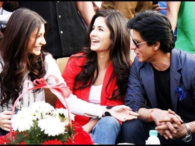 Katrina Kaif and Anushka Sharma starred with Shah Rukh Khan in Jab Tak Hai Jaan. (HT Photo) Katrina Kaif and Anushka Sharma starred with Shah Rukh Khan in Jab Tak Hai Jaan. (HT Photo)
