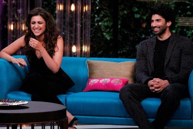 Parineeti Chopra and Aditya Roy Kapoor on Koffee With Karan. (Star World) Parineeti Chopra and Aditya Roy Kapoor on Koffee With Karan. (Star World)
