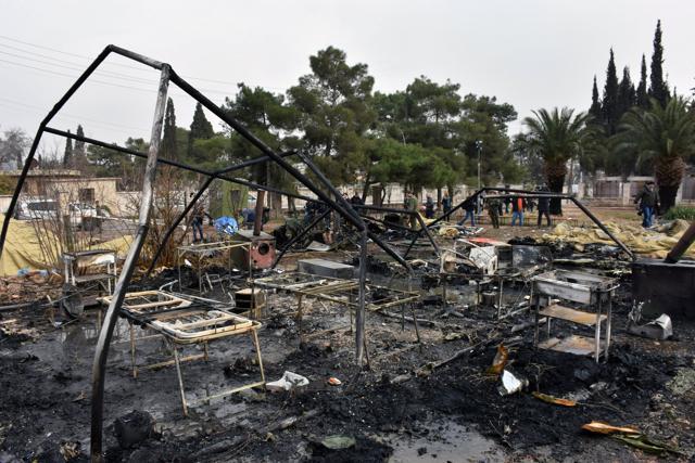 A general view shows the damage at a Russian military field hospital after it was shelled by what the Russian Defence Ministry said were Syrian rebels in Aleppo, Syria, in this handout picture provided by SANA on December 5, 2016. (REUTERS) A general view shows the damage at a Russian military field hospital after it was shelled by what the Russian Defence Ministry said were Syrian rebels in Aleppo, Syria, in this handout picture provided by SANA on December 5, 2016. (REUTERS)