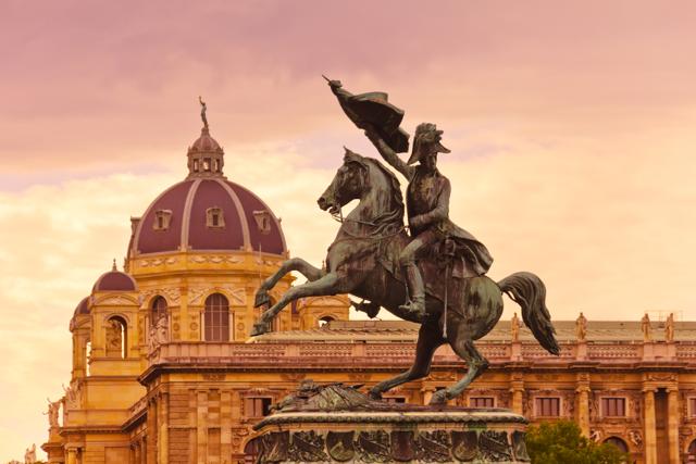 Horse and rider (Archduke Charles / Erzherzog Karl) memorial in Vienna / Wien Austria. (Shutterstock)