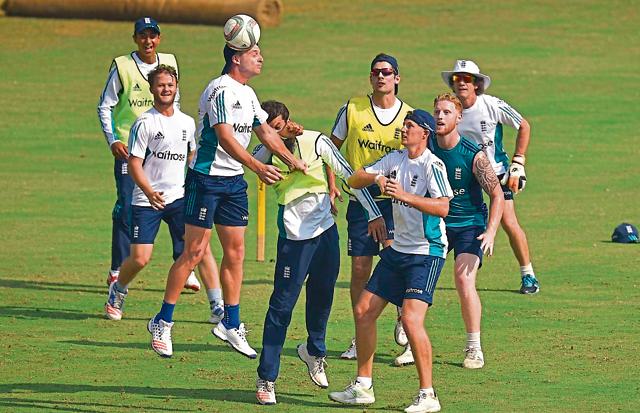 England cricket team during a practice session at Mumbai’s Brabourne stadium ahead of first Test played in Rajkot. (Arijit Sen/HT PHOTO) England cricket team during a practice session at Mumbai’s Brabourne stadium ahead of first Test played in Rajkot. (Arijit Sen/HT PHOTO)