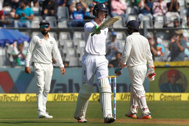 Keaton Jennings smashed a fifty on debut as England made 117/1 at lunch on the first day of the Wankhede Test. (Photo by: Deepak Malik/ BCCI/ SPORTZPICS) Keaton Jennings smashed a fifty on debut as England made 117/1 at lunch on the first day of the Wankhede Test. (Photo by: Deepak Malik/ BCCI/ SPORTZPICS)