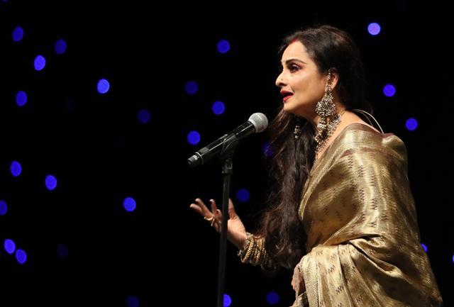 Rekha speaks after receiving the Lifetime Achievement Award on December 7, 2016. (AFP)