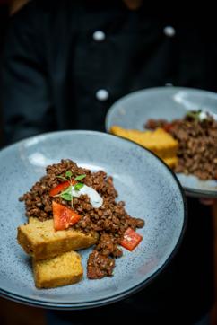 The chilli chocolate lentils (made with whole masoor) merely sounded imaginative. It had neither heat nor the dark aroma of savoury cocoa. The honeyed cornbread that came alongside was the dish’s saving grace — crunchy, grainy, slightly sweet, satisfying.