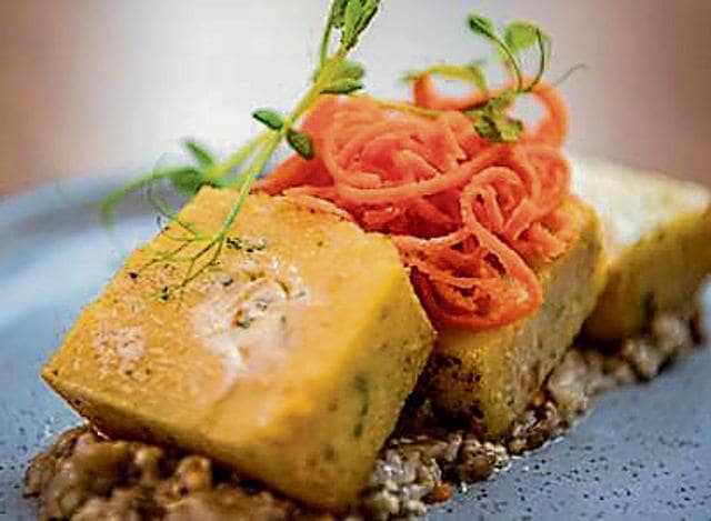 The polenta ‘twinkies’ with miso-aubergine mash were mushy and under-seasoned.