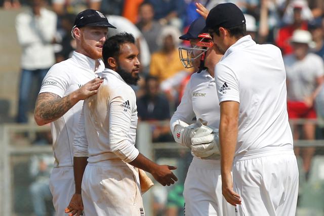 Adil Rashid got the wicket of Murali Vijay for 136 as England struck early in the second session. (Photo by: Deepak Malik/ BCCI/ SPORTZPICS)