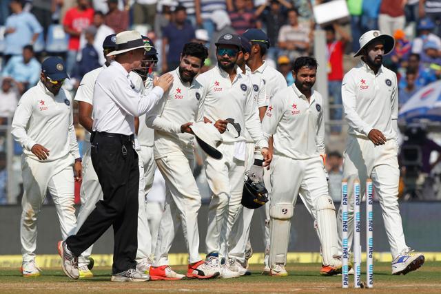 Ravindra Jadeja picked up two wickets before Tea as England were left tottering. (BCCI)