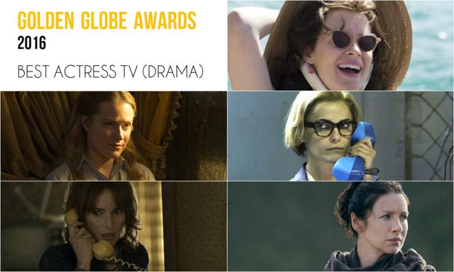 Clockwise from top right: Claire Foy, The Crown; Keri Russell, The Americans; Caitriona Balfe, Outlander; Winona Ryder, Stranger Things and Evan Rachel Wood, Westworld. Clockwise from top right: Claire Foy, The Crown; Keri Russell, The Americans; Caitriona Balfe, Outlander; Winona Ryder, Stranger Things and Evan Rachel Wood, Westworld.