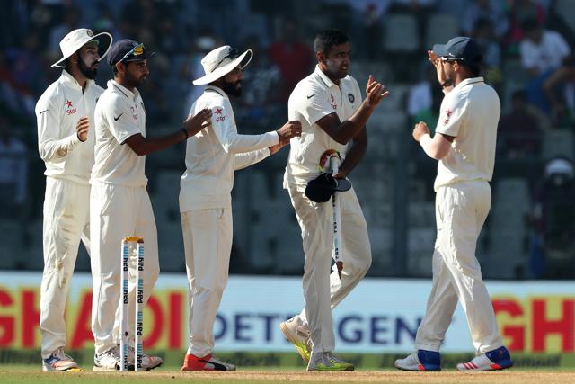 Ravichandran Ashwin of India celebrates the win on day 5 of the fourth Test match between India and England at the Wankhede Stadium, Mumbai on Monday (BCCI) Ravichandran Ashwin of India celebrates the win on day 5 of the fourth Test match between India and England at the Wankhede Stadium, Mumbai on Monday (BCCI)