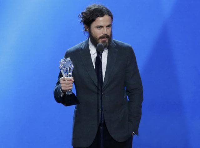 Casey Affleck holds his best actor award for Manchester by the Sea at the 22nd Annual Critics' Choice Awards in Santa Monica, California. (REUTERS) Casey Affleck holds his best actor award for Manchester by the Sea at the 22nd Annual Critics' Choice Awards in Santa Monica, California. (REUTERS)