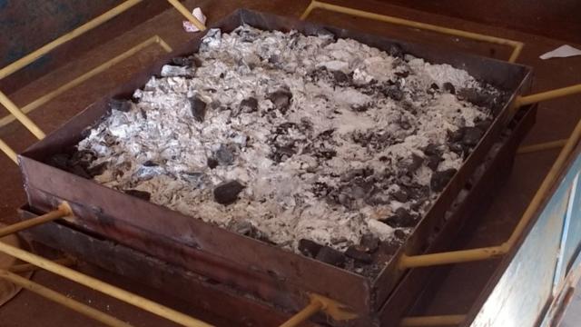 The charcoal treatment for the Chennai wicket at MA Chidambaram Stadium (HT Photo) The charcoal treatment for the Chennai wicket at MA Chidambaram Stadium (HT Photo)