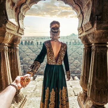 Murad and Natalia had a mock wedding at the Nahargarh Fort in Jaipur (Murad Osmann) Murad and Natalia had a mock wedding at the Nahargarh Fort in Jaipur (Murad Osmann)