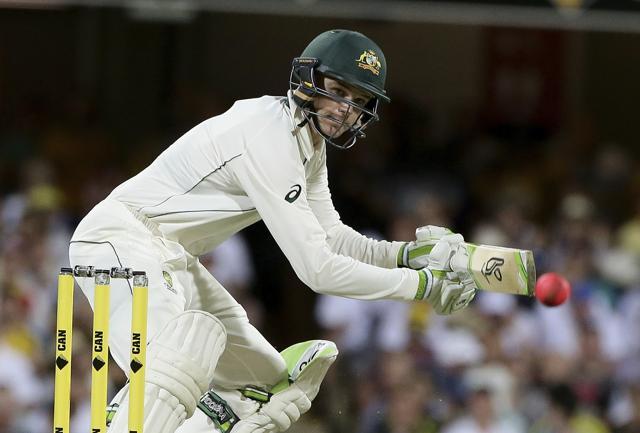 Australian batsman Peter Handscomb watches the ball during play on day one against Pakistan. (AP) Australian batsman Peter Handscomb watches the ball during play on day one against Pakistan. (AP)
