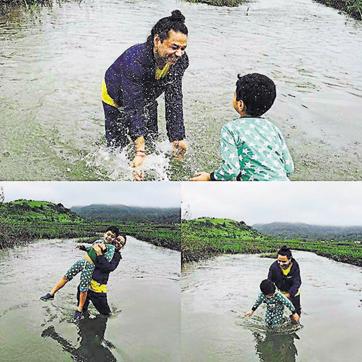Kailash Kher playing with his son, Kabir. (Facebook.com/KAILASHKHER)