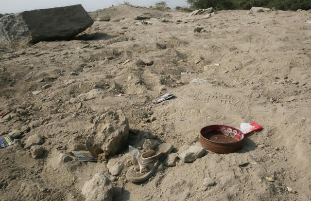 The site from which some coins were recovered. (Himanshu Vyas/HT ) The site from which some coins were recovered. (Himanshu Vyas/HT )